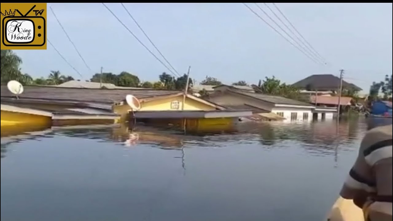 Volta Region is sinking! As a result of spillage of Akosombo dam (@kingwoode_media )