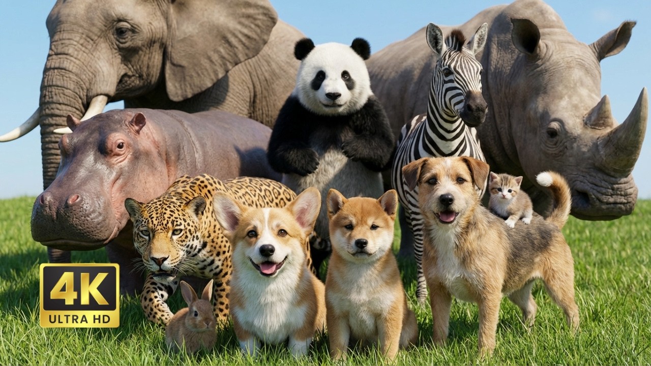 Beautiful Pets - Cows, Zebras, Chickens, Elephant, Dogs, and Ducks | Animal Moments