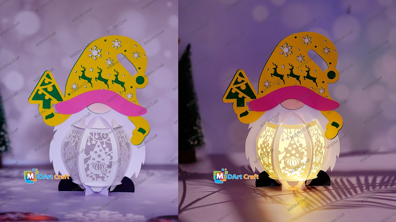 How To Make Yellow Gnome Lantern - Diy Christmas Gnome Lantern for Home Decoration