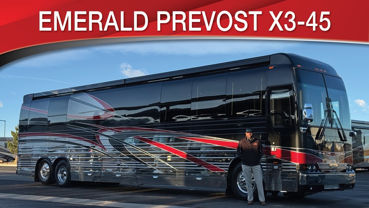 Emerald Luxury Coaches Prevost X3-45 Double Slide Custom Bus Conversion