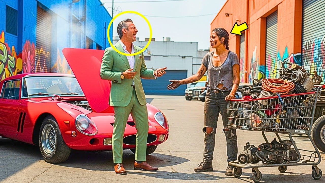 MECÁNICA MENDIGA REPARÓ UN FERRARI CON CHATARRA EL MILLONARIO SE RÍE, PERO CUANDO LO ARRANCÓ QUEDÓ..