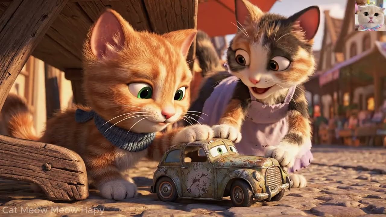 The mother cat is trying to earn money to buy toy cars for her kittens 🐱 -Cat Meow Meow Hapy