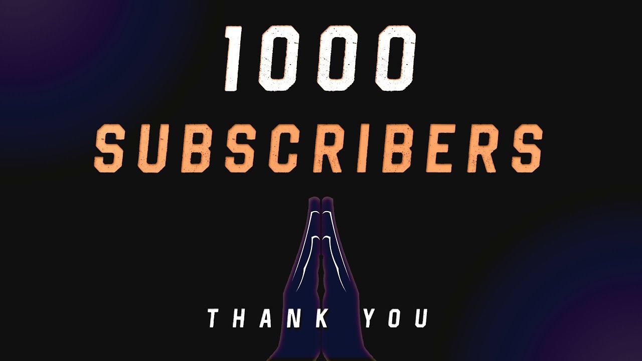 Thank You All 1000 Subscribers & Giveaway !!