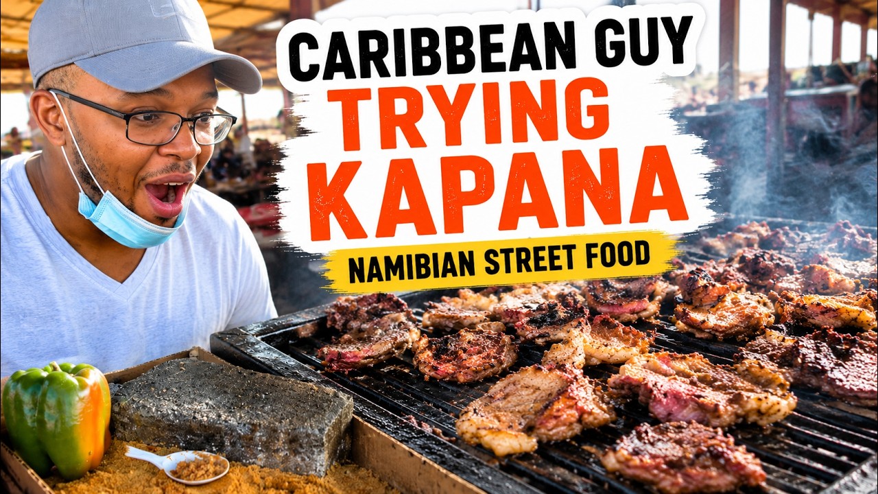 CARIBBEAN GUY TRIES KAPANA (NAMIBIAN STREET FOOD)// KATUTURA DRIVE // NAMIBIAN TOWNSHIP