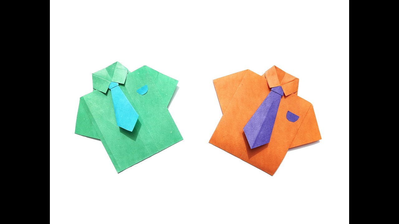 How to make a Paper shirt and tie? (easy origami)