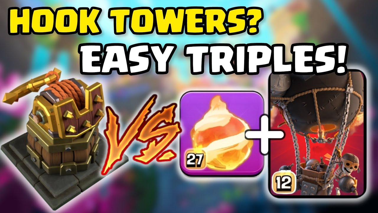 Only Guide You’ll Need To Beat Hook Tower Bases with Fireball Rocketloons! (Clash of Clans)