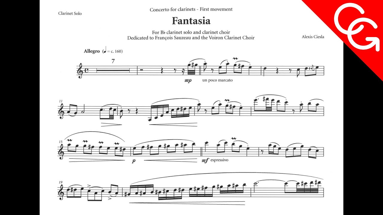 CIESLA Fantasia Corrado Giuffredi, clarinet solo