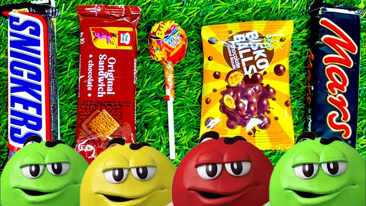 ASMR Most Popular Candys / some lots of colorful rainbow lollipop candy / unpacking chocolate eat
