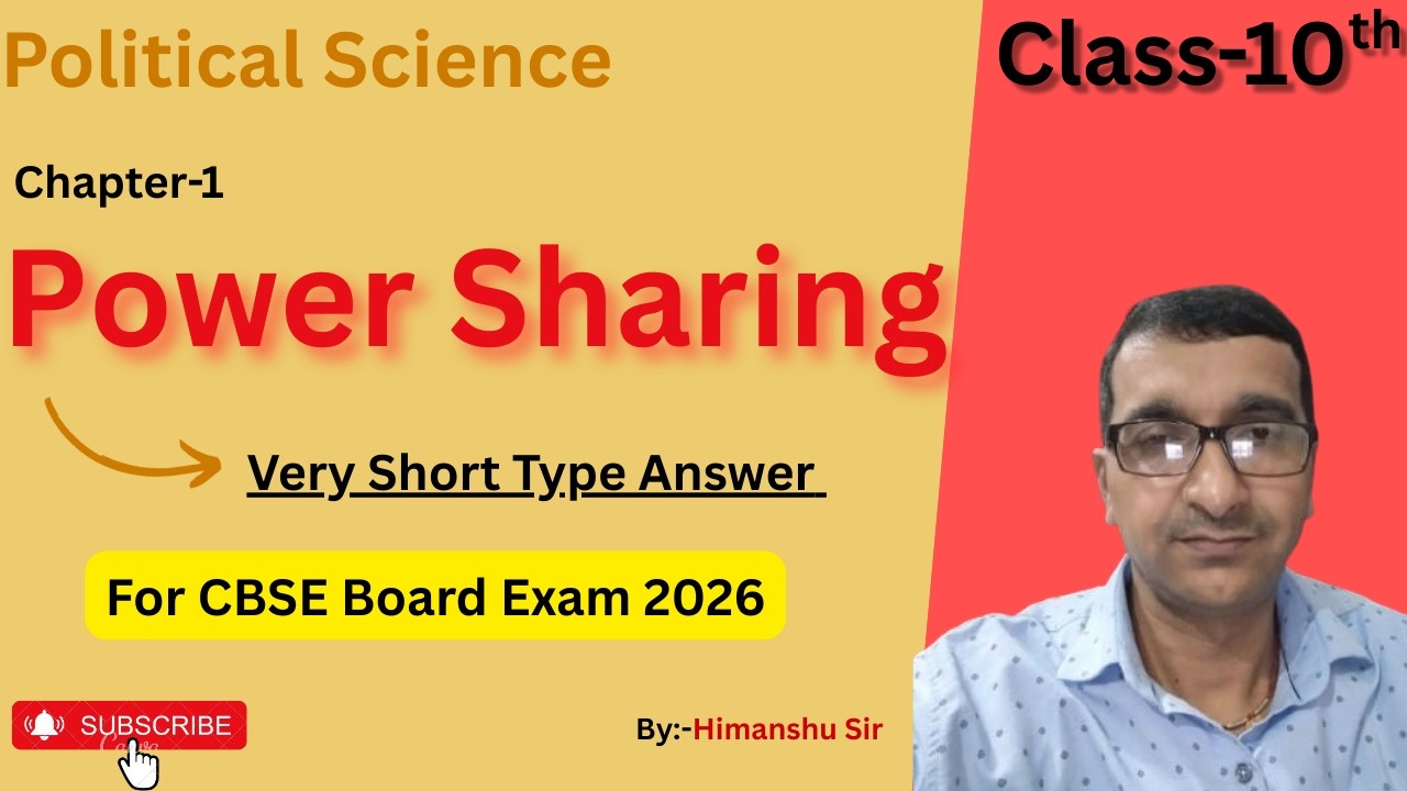 Power Sharing || History Class-10 Chapter-1 | short answer type