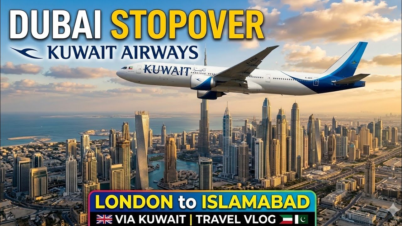 London to Islamabad via kuwait & dubai | kuwait Airways | kuwait Airport | dubai Airport | pakistan