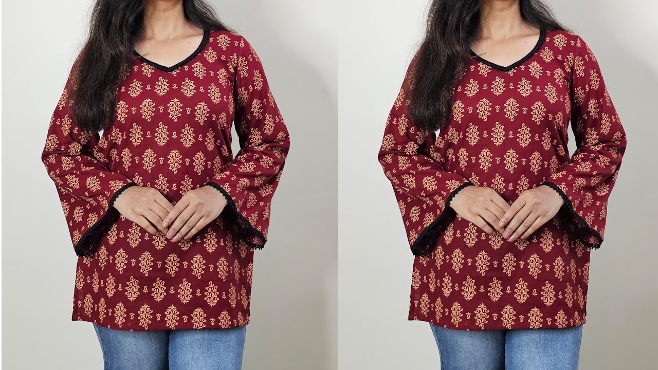 Trendy Short Kurti Cutting And stitching 