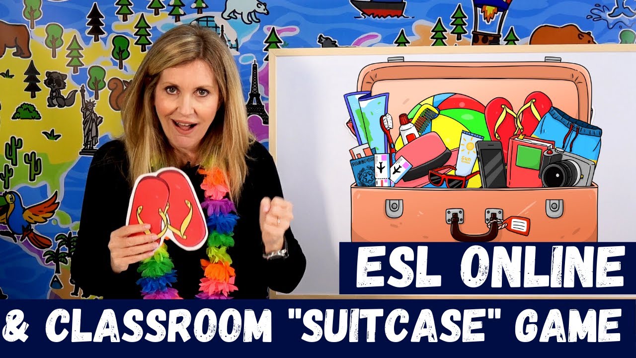 Easy ESL Games For Online and Classroom // Pack The Suitcase  Game & Printable  Props