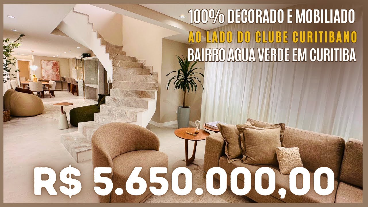 DUPLEX DE LUXO A VENDA AO LADO CLUBE CURITIBANO NO ÁGUA VERDE CURITIBA