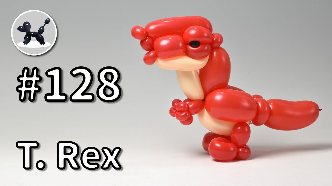 T. Rex - How to Make Balloon Animals #128 / バルーンアートの作り方 #128 (ティラノサウルス)
