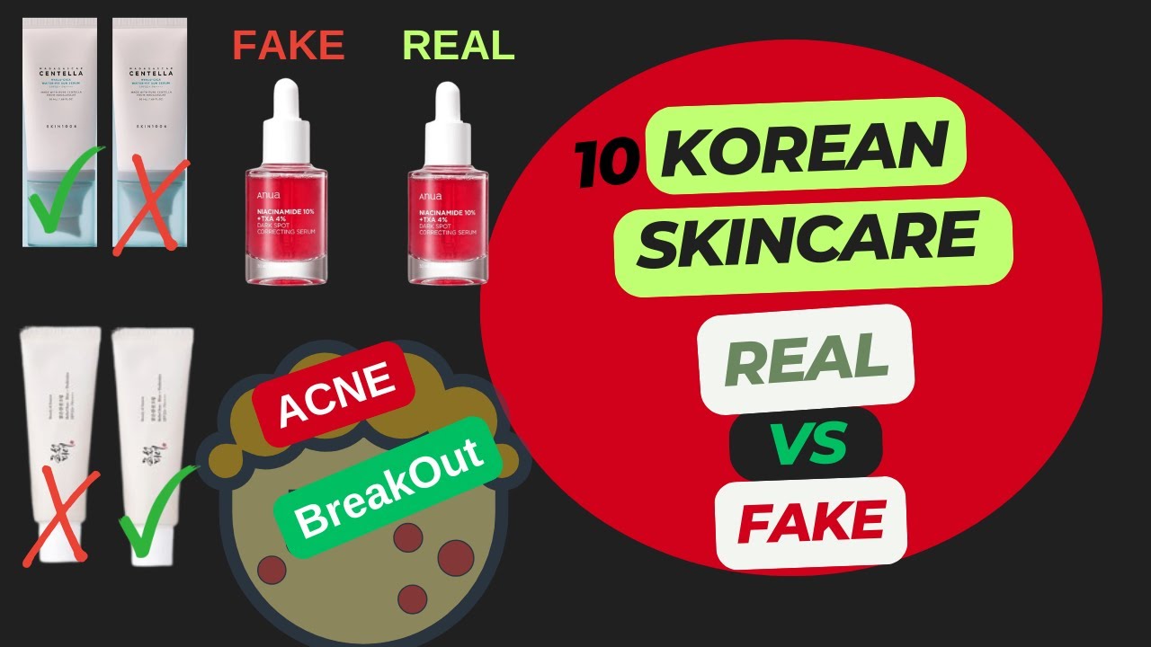 Top 10 Korean Skincare Products Fake Vs Real. Anua, Beauty Of Joseon, Cosrx and Many More