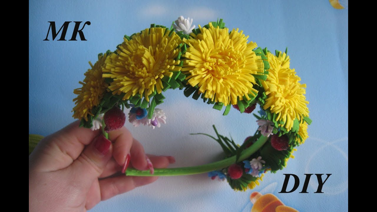 Цветы из фоамирана - одуванчики МК./How to make Foam Flower dandelion, (blowball)