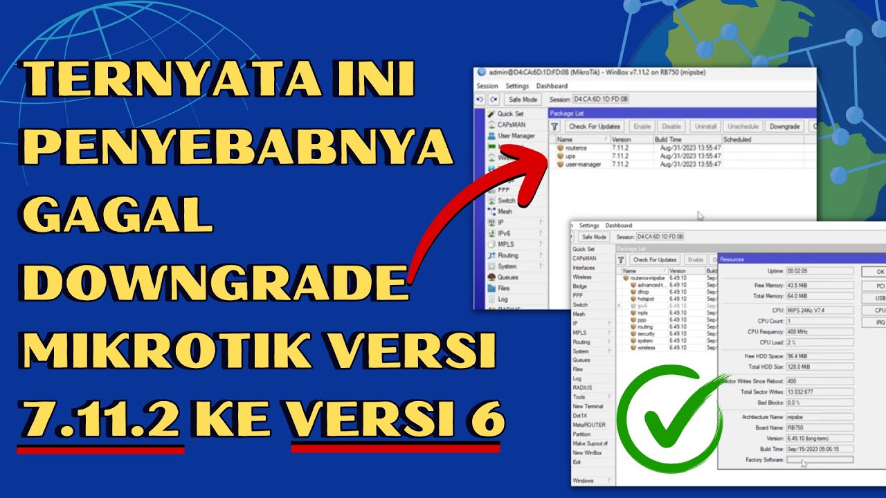 Cara Downgrade Mikrotik Versi 7.11.2 ke Versi 6 - Sukses Downgrade Mikrotik