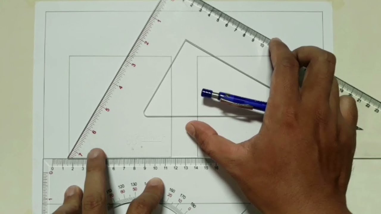 CARA MENGGUNAKAN PENGGARIS SEGITIGA PART 4: MEMBUAT GARIS DENGAN SUDUT 60°
