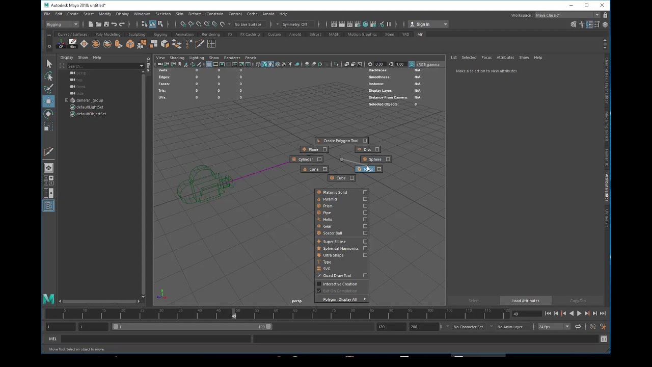 Maya 2019 Привязка камеры к обьекту
