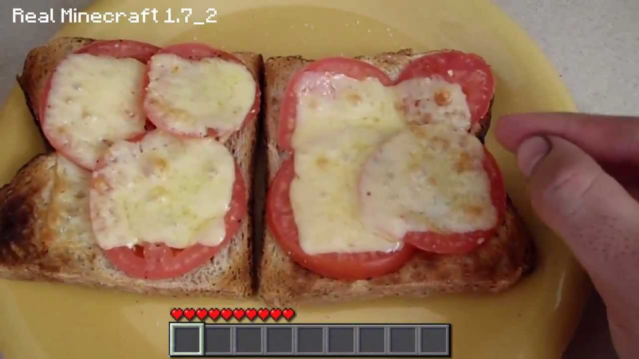Real Life Minecraft Cooking - Cheese and Tomato Toasted Sandwich