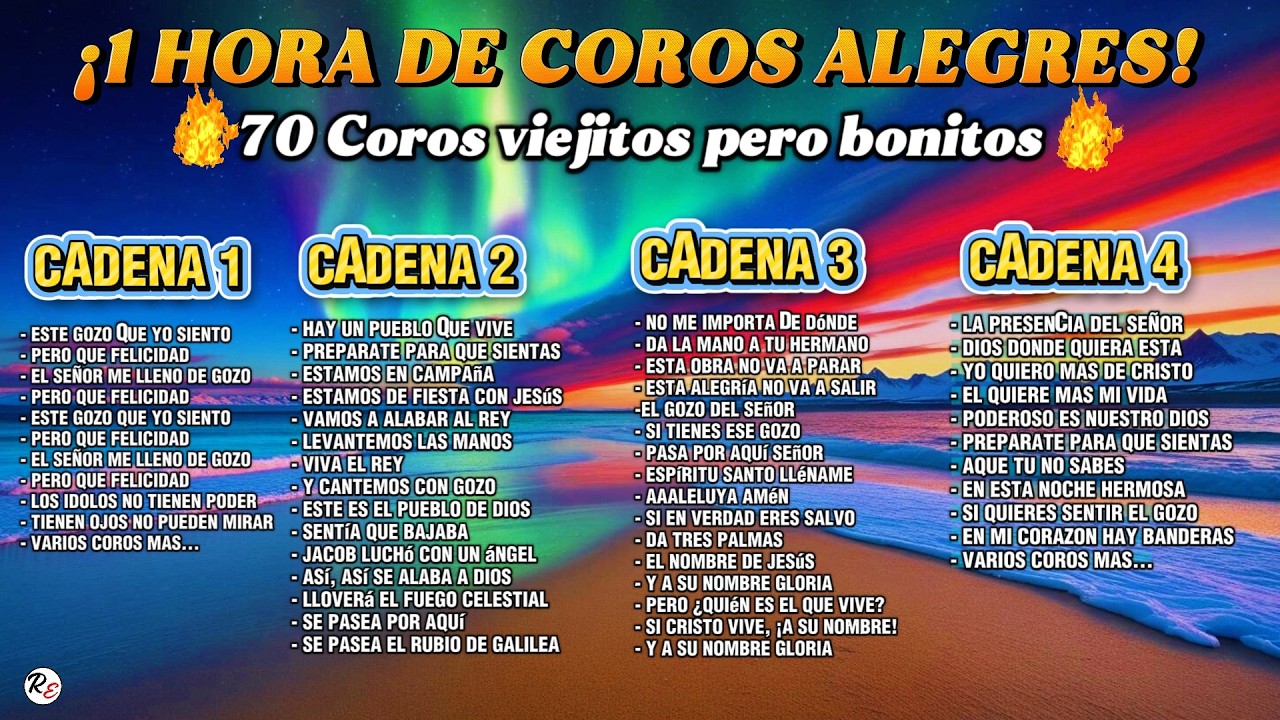 🎶 COROS ALEGRES CRISTIANOS 2025 | 70 Coros Unidos en 1 Hora – ¡Fuego y Gozo Pentecostal! 🔥🙌