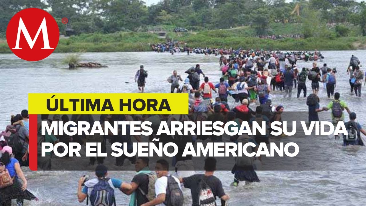 Reportan cruce masivo de migrantes en el Río Bravo