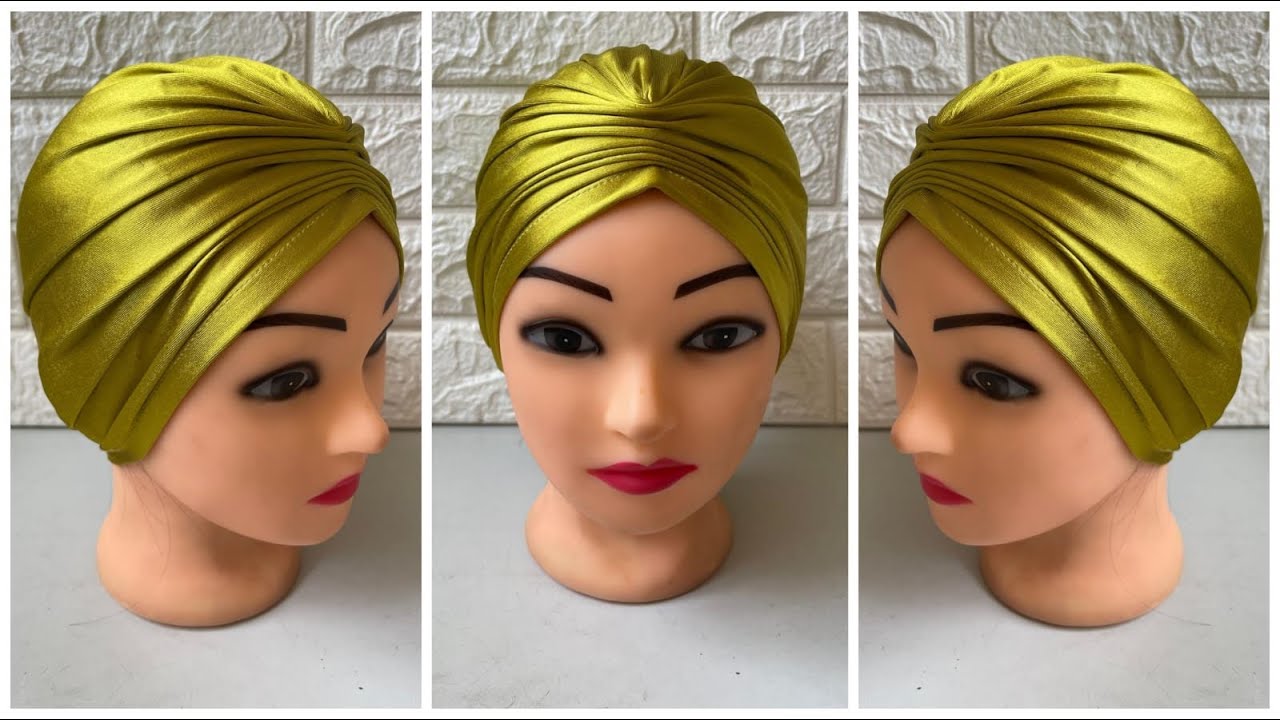 خياطة بوني الشعر في 5 دقائق فقط | سهل وسريع من بقايا قماش مطاطي قطيفة او ليكرا.... DIY Turban
