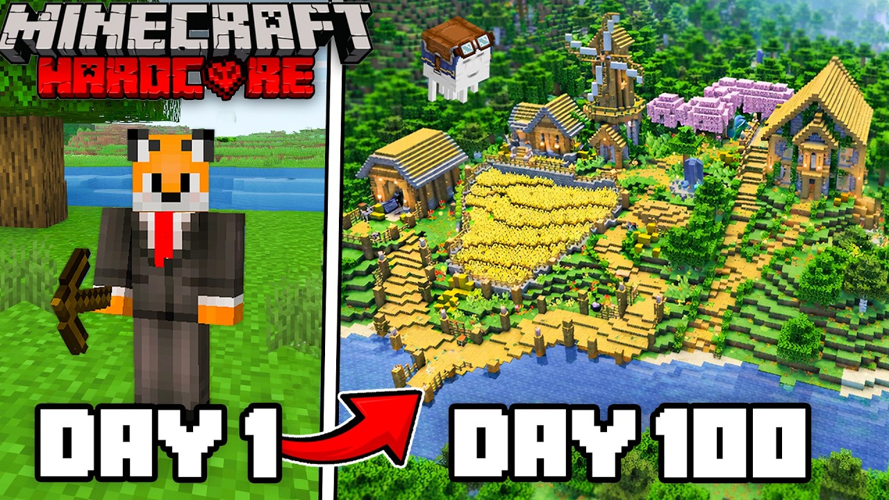 I Survived 100 Days On a River in Hardcore Minecraft!