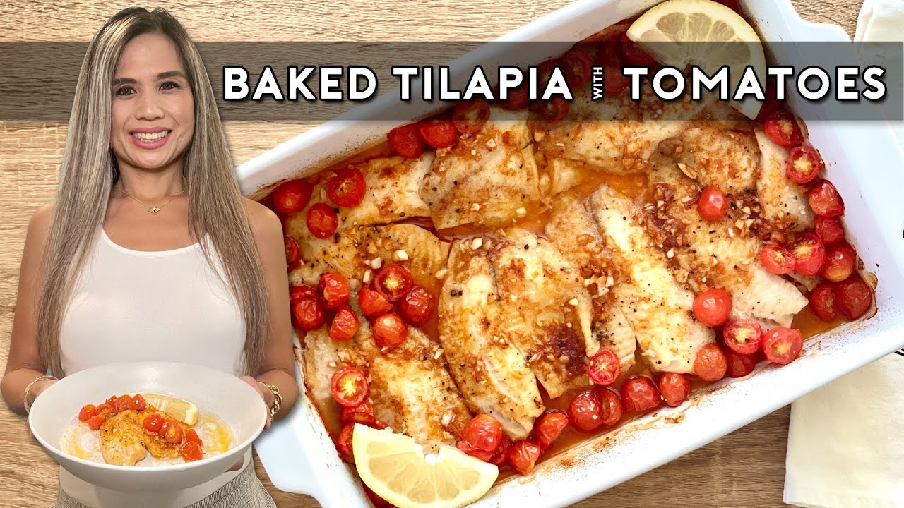 BAKED TILAPIA WITH TOMATOES | Baked Fish with Tomatoes, lemon and garlic