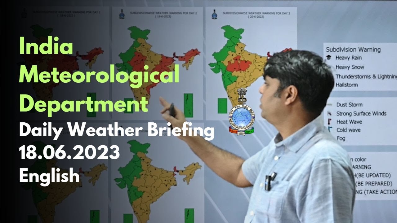 Daily Briefing (English) 18.06.2023#imd #rajasthan #depression #wind #rain #weather #heatwaves