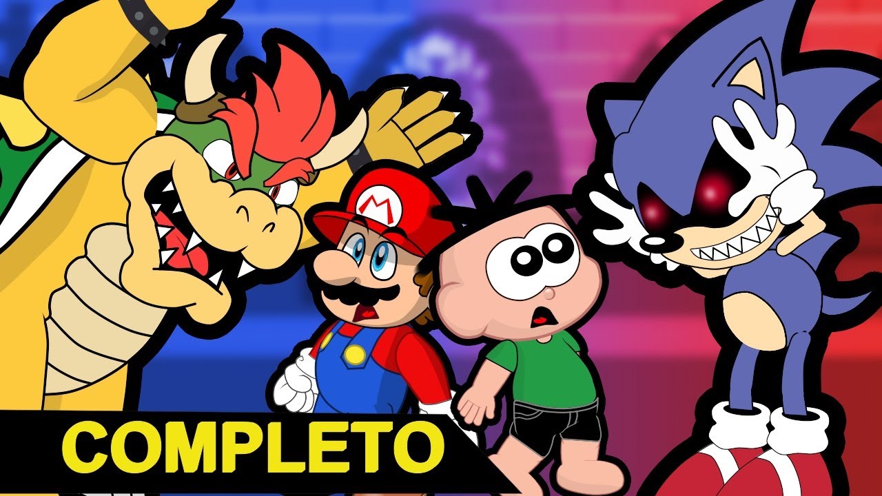 Cebolinha e Cascão em Super Mario Bros VS Sonic EXE - Completo