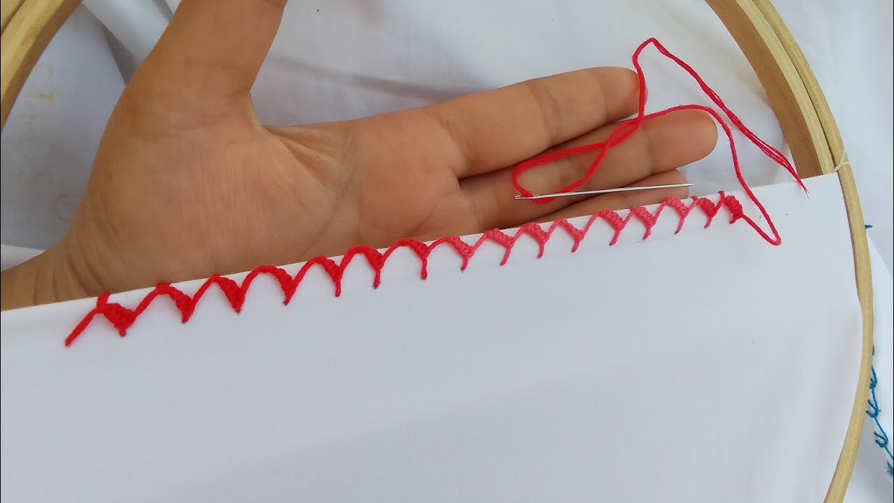 Beautiful borderline.💮 #borderline #embroidery #diy 