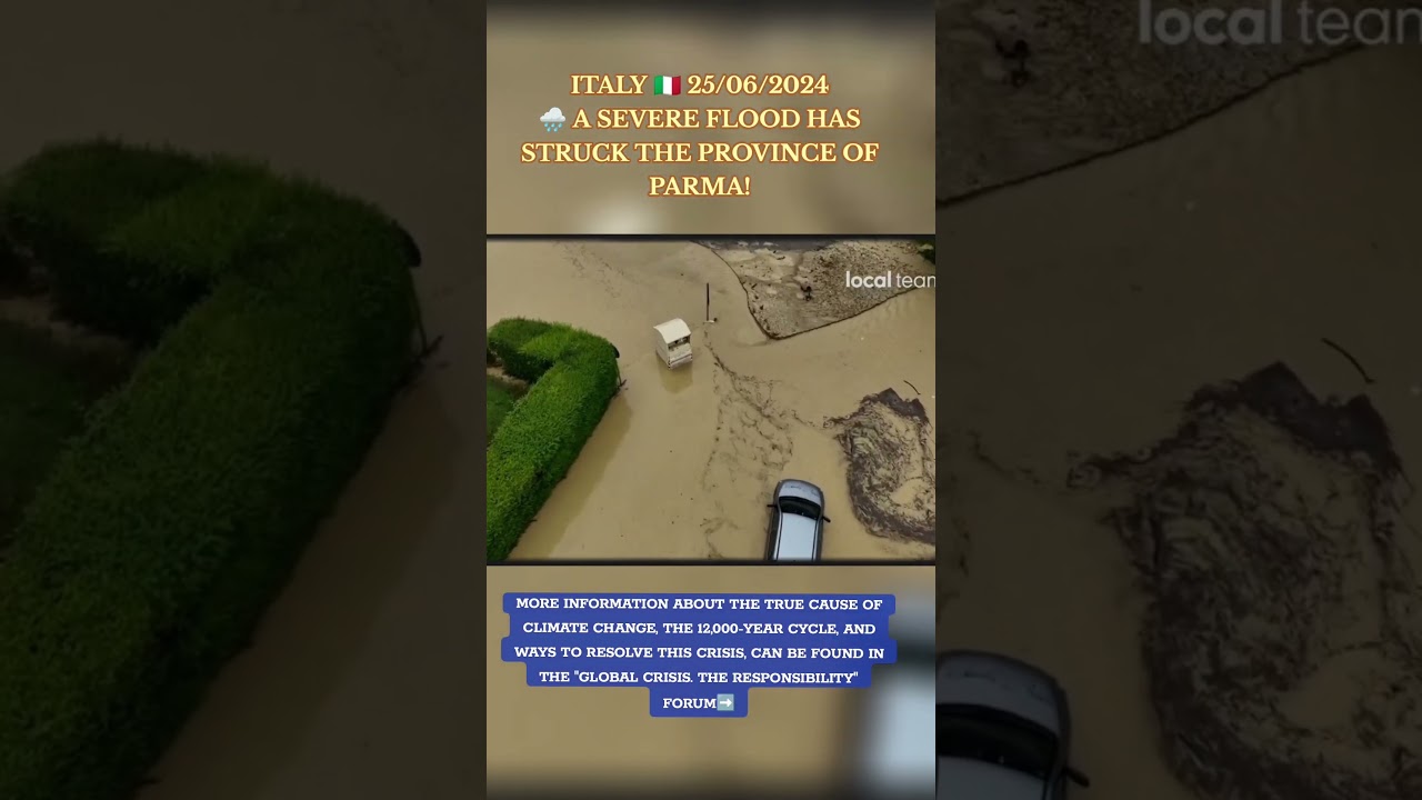#Italy #Parma  #floodin g #flood 🇮🇹 🌧 A severe flood has struck the province of Parma, Italy.