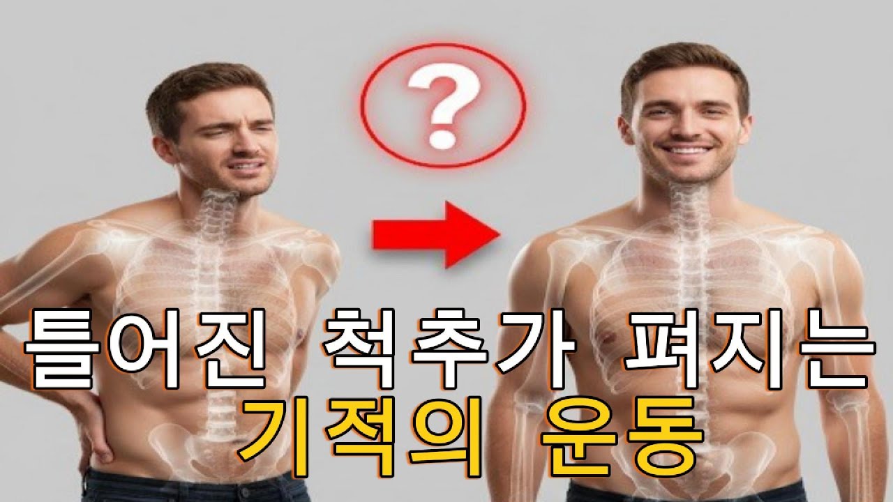 지금 딱 1분만 해보세요! 틀어진 척추와 굽은 목이 놀랍도록 펴집니다 ㅣ 척추측만증, 라운드숄더, 오십견, 허리디스크(초기)