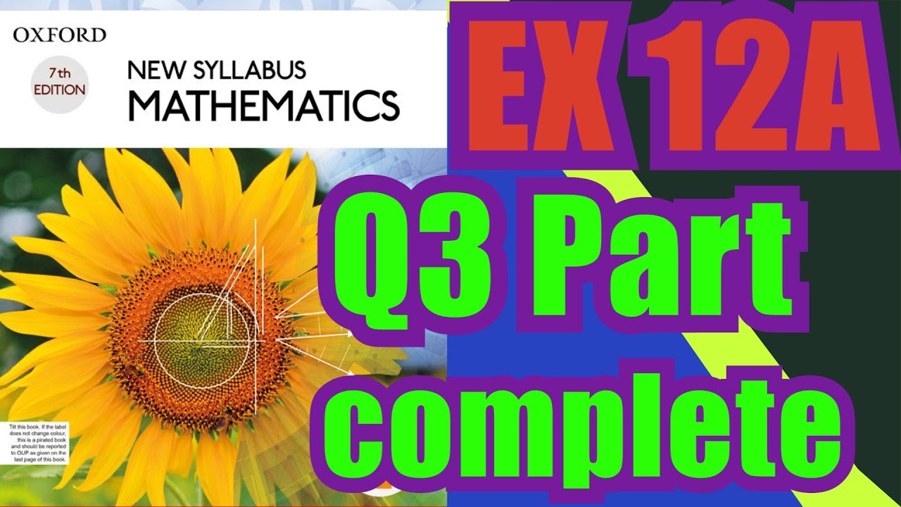 Oxford Math | Book 1 | 7th Edition | Ex 12A | Q3 complete | Math Knowledge Skills |