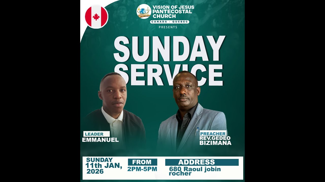 SUNDAY SERVICE MURI VISION OF JESUS PENTECOSTAL CHURCH HAMWE NA REV GEDEON BIZIMANA, MUHAWE IKAZE.