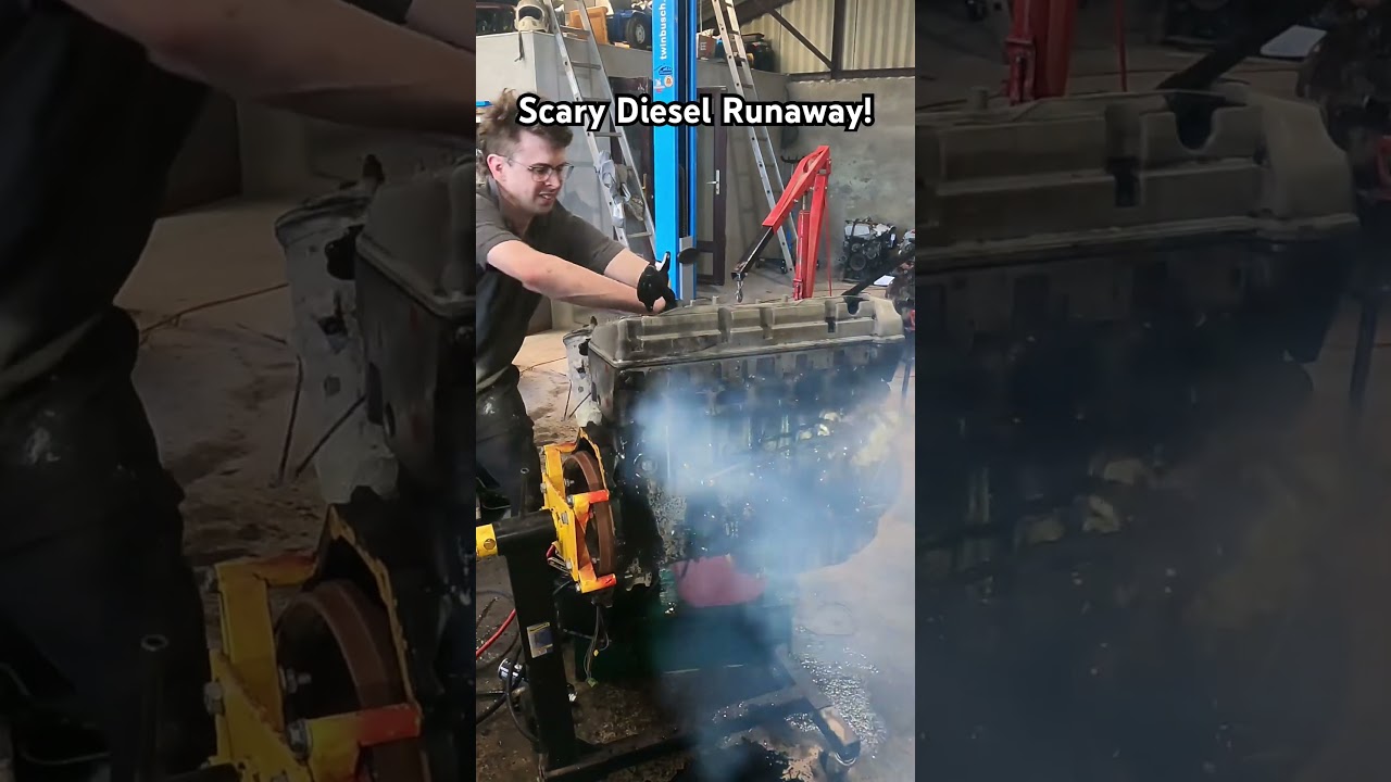 Om606 first start goes very wrong! #mechanic #engine #engineer #tuning #turbo #oldschool #diesel