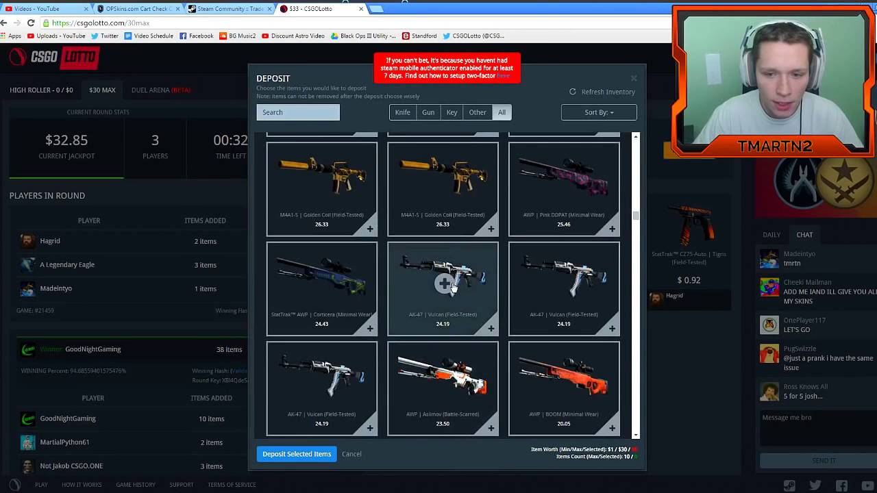 TMARTN GAMBLING ON CSGO LOTTO & DECEIVING OWNERSHIP (Full Video Reupload)
