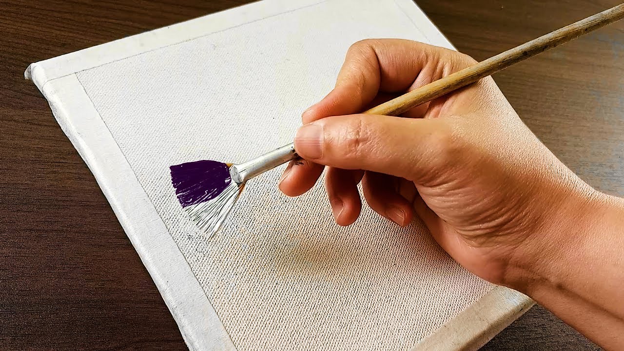 Easy way to Paint a Winter Night ASMR / Acrylic Landscape Tutorial / DEMO #273