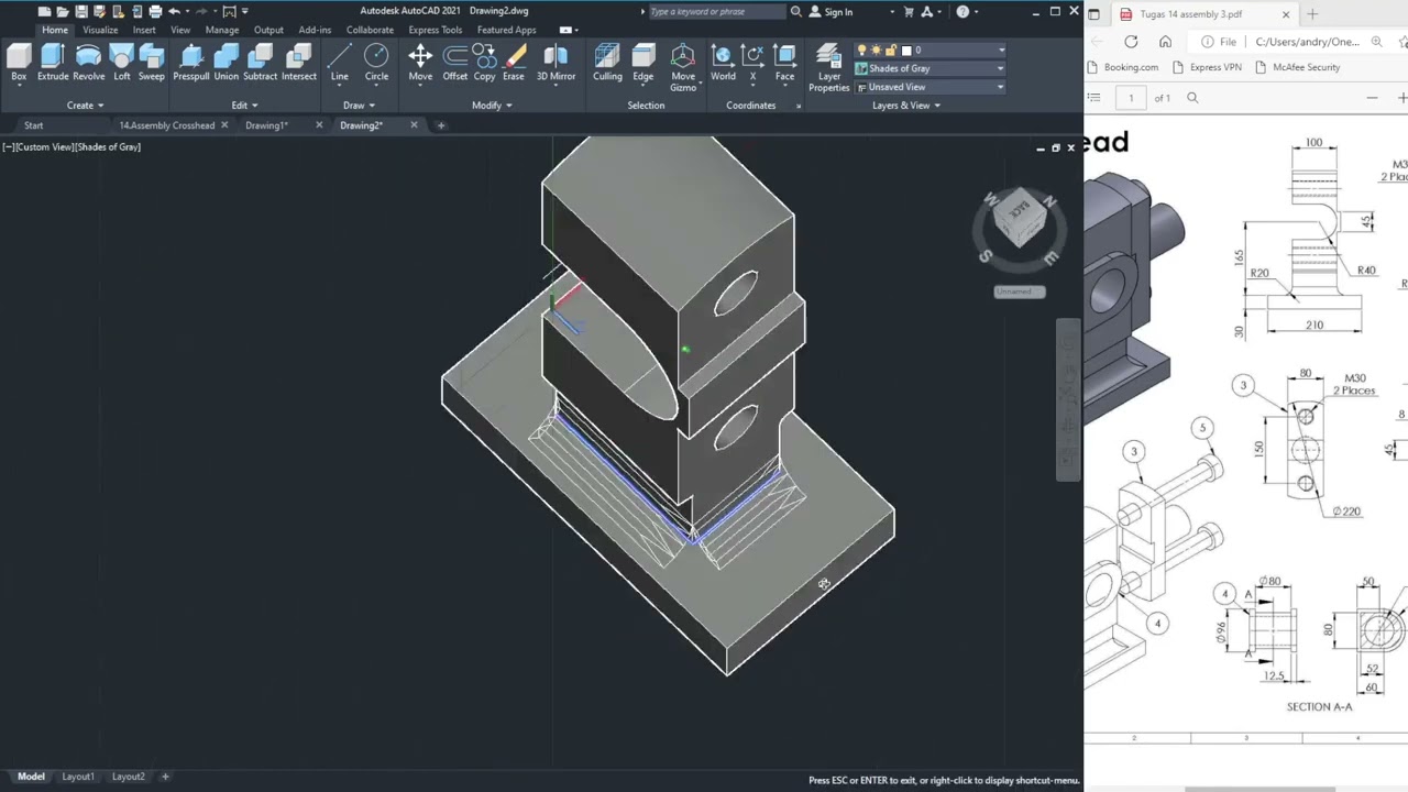 Assembly: Crosshead (Part 1) | AUTOCAD