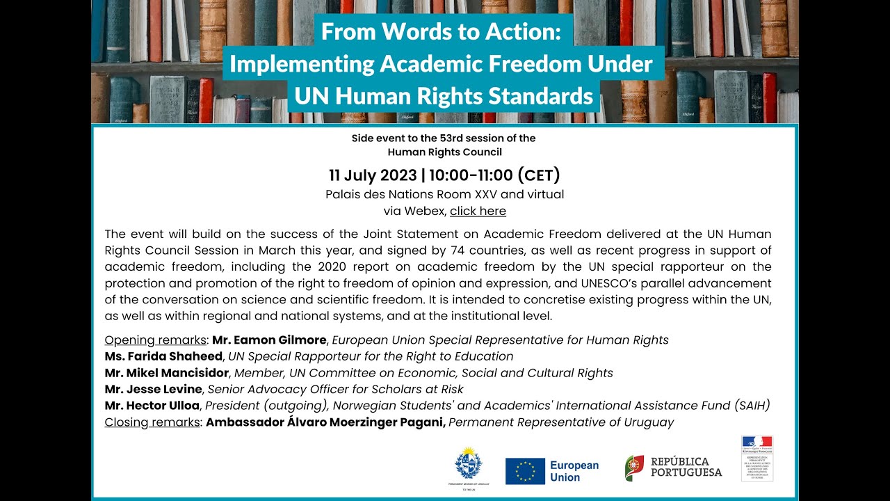 UNHRC Side Event: From Words to Action Implementing Academic Freedom under UN Human Rights Standards