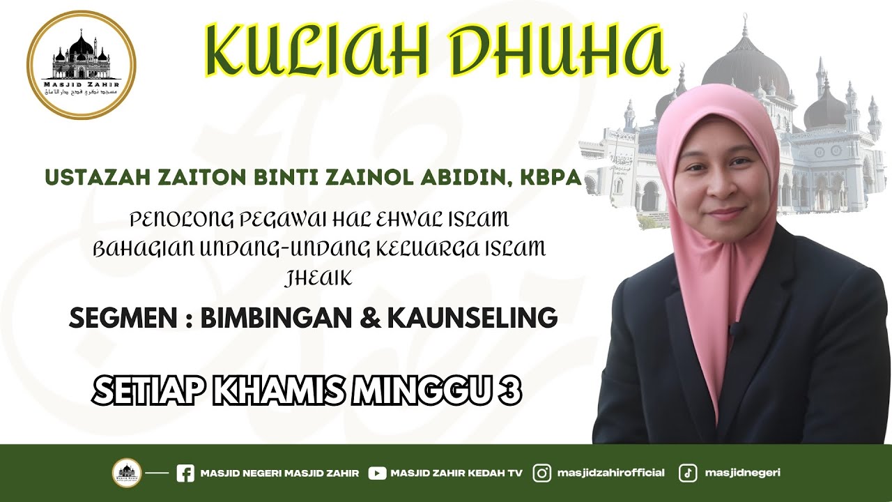 USTAZAH ZAITON BINTI ZAINOL ABIDIN, K.B.;P.A MEMBINA DAYA TAHAN PSIKOLOGI (Psychological Resilience)