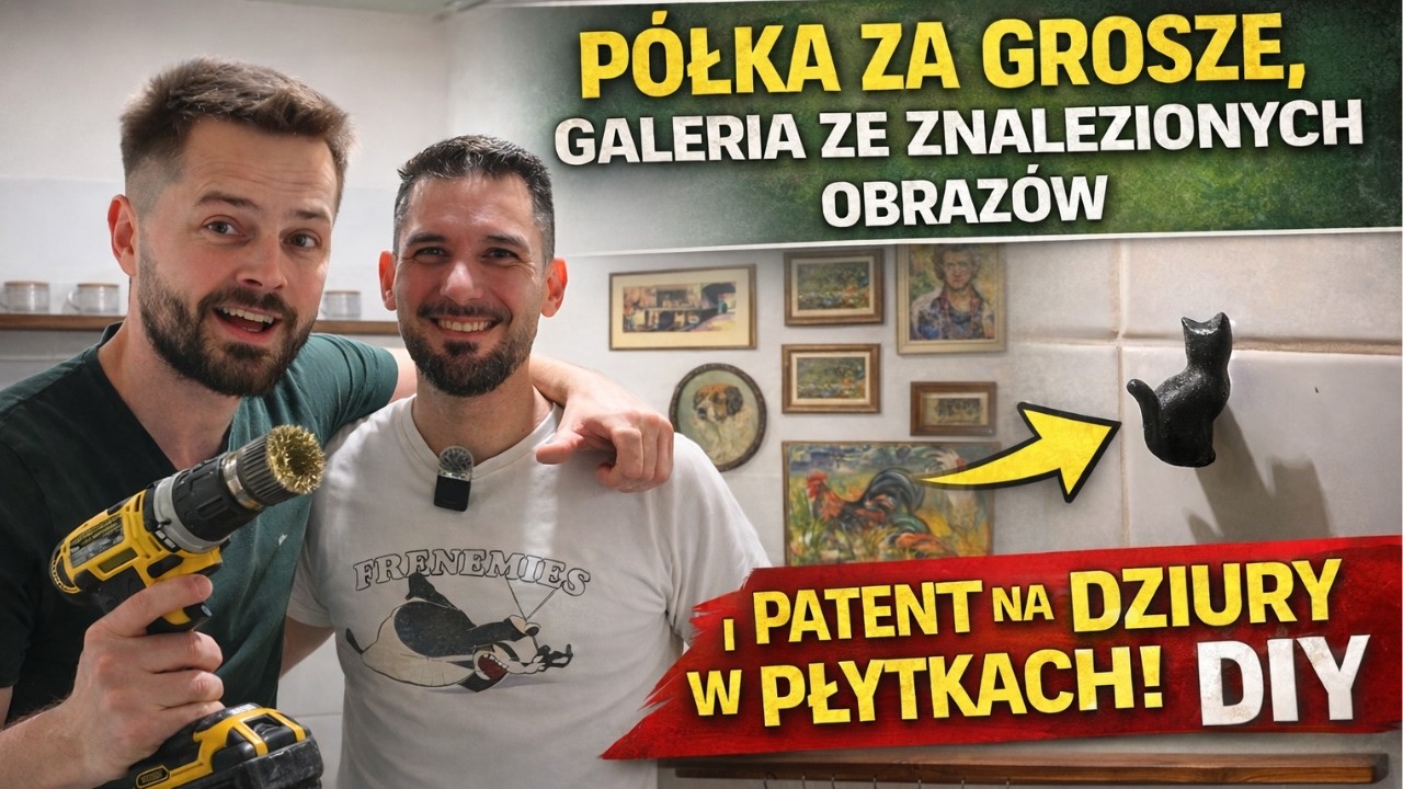 PÓŁKA ZA GROSZE, GALERIA ZE ZNALEZIONYCH OBRAZÓW I PATENET NA DZIURY W PŁYTKACH|DIY