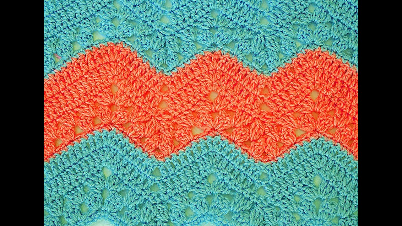 Crochet stitch zig zag combined  very easy