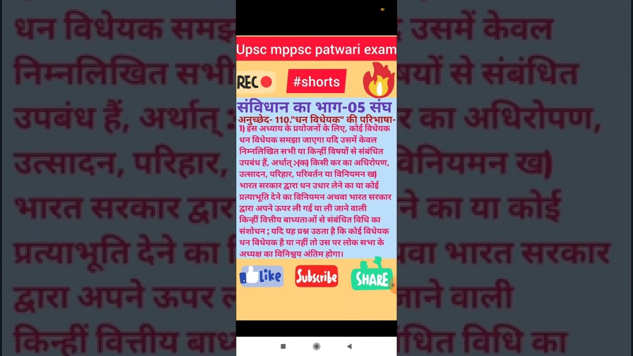 article 110|अनुच्छेद 110|संविधान का भाग-05 संघ |भारत का संविधान|  