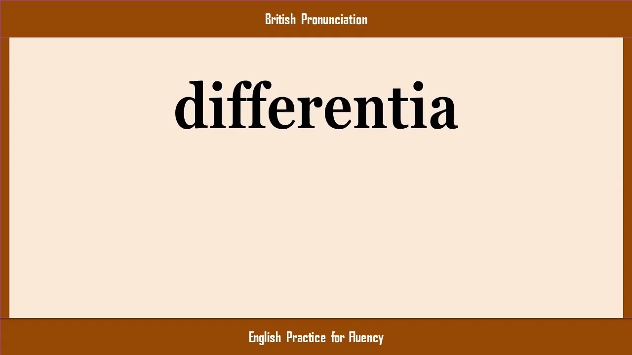 differentia, How to Say or Pronounce DIFFERENTIA in American, British, Australian English