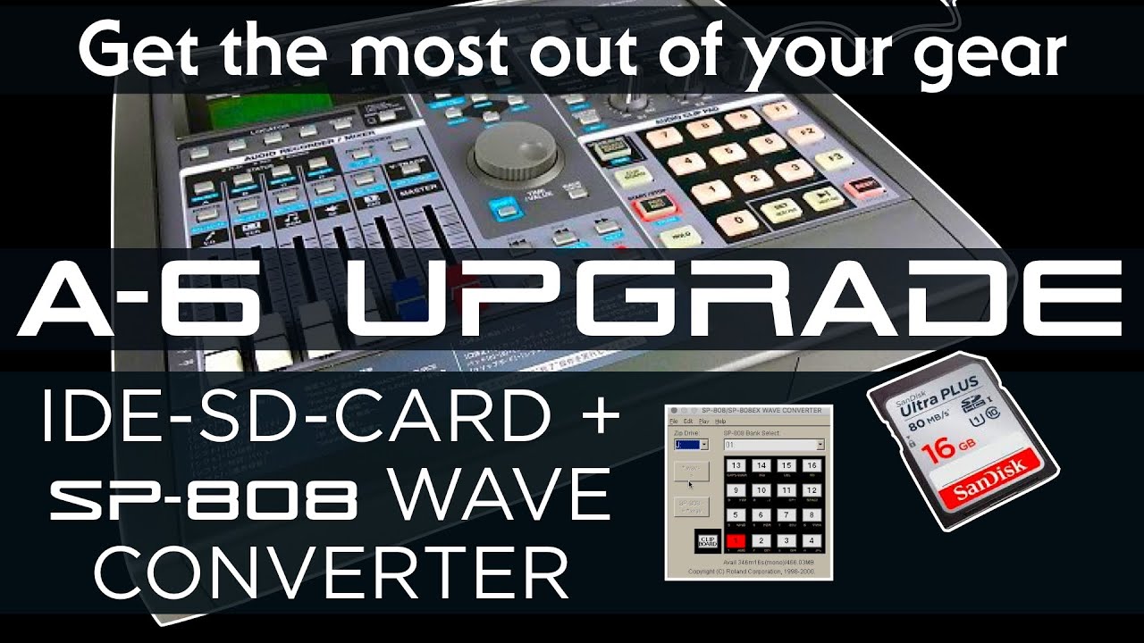 Installing an IDE-to-SD into the Roland A6 and use SP-808 Wave converter