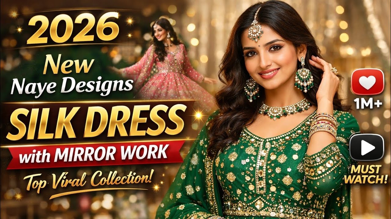 2026 Naye Designs Silk Dress with Mirror Work | Top Viral Collection