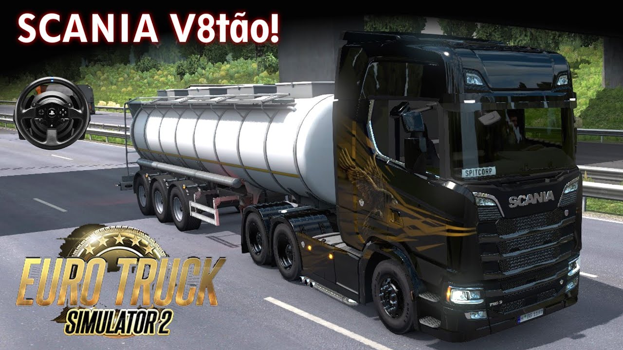 SCANIA V8t&atilde;o TOP do Spit&atilde;o! Levando Leitinho! | ETS 2 + Thrustmaster T300RS [PT-BR]