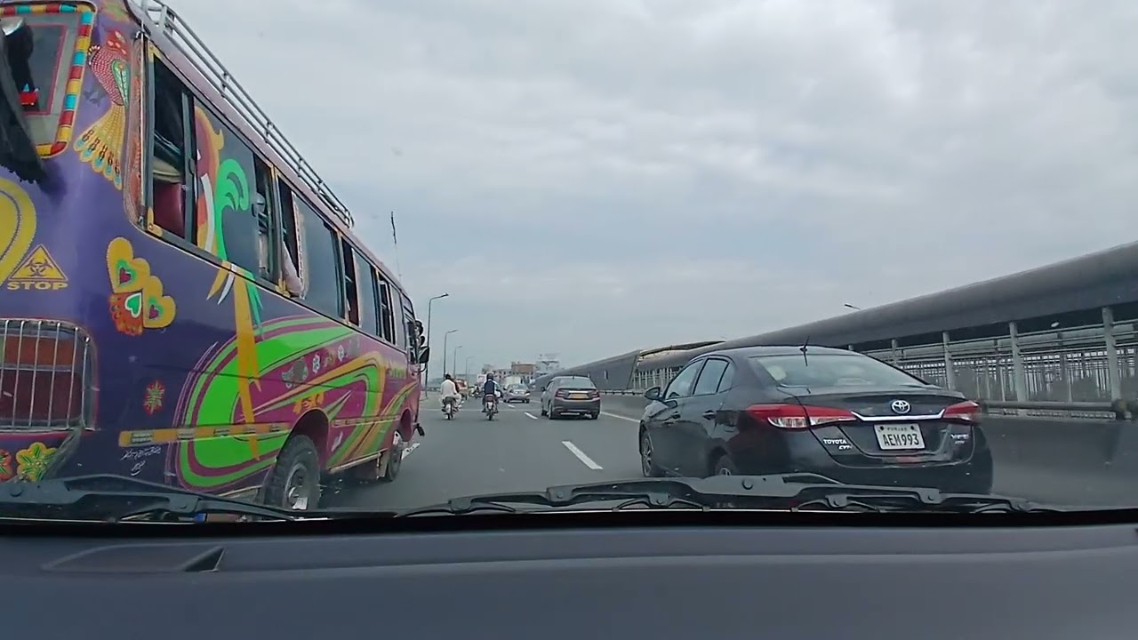 Driving in Lahore DHA Packages Mall to Shahdra via CBD Ferozepur road
